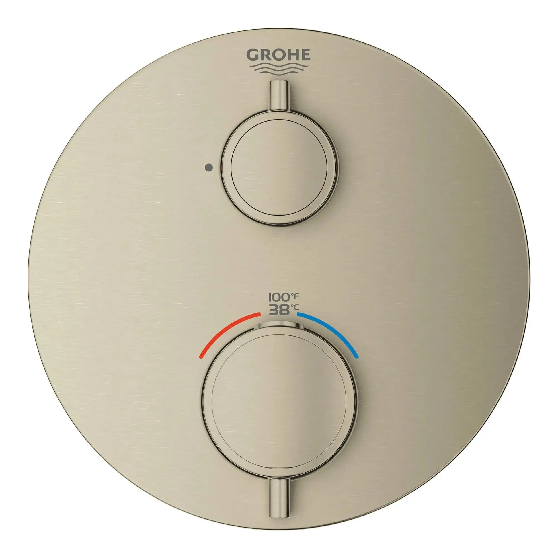 Grohe GROHTHERM ROUND SINGLE FUNC THM TRIM  Brushed Nickel 24107EN0 - Plumbing Market