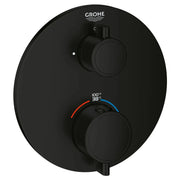 Grohe GROHTHERM ROUND SINGLE FUNC THM TRIM Matte Black 241072430 - Plumbing Market