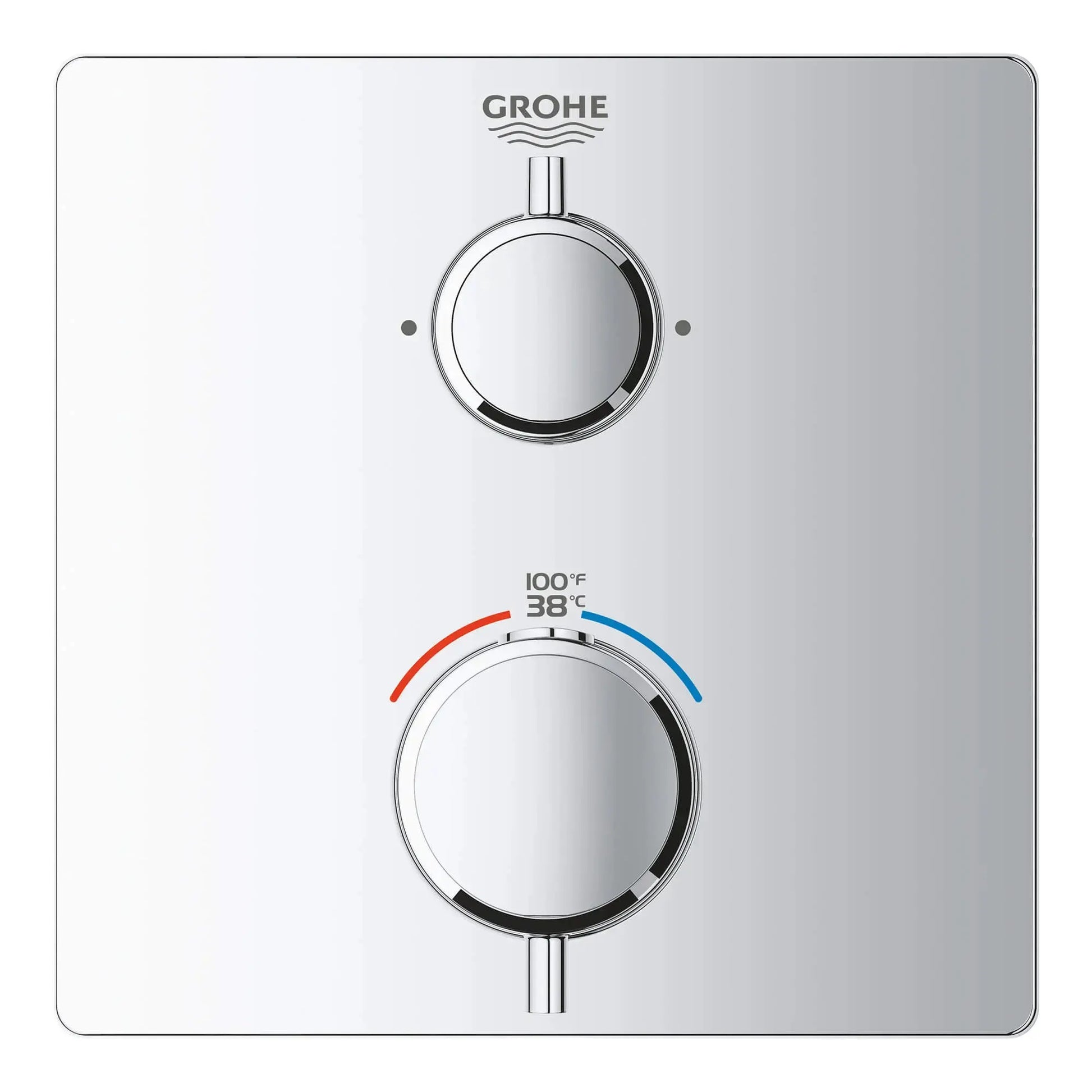 Grohe GROHTHERM SQUARE DUAL FUNC THM TRIM  Chrome 24111000 - Plumbing Market