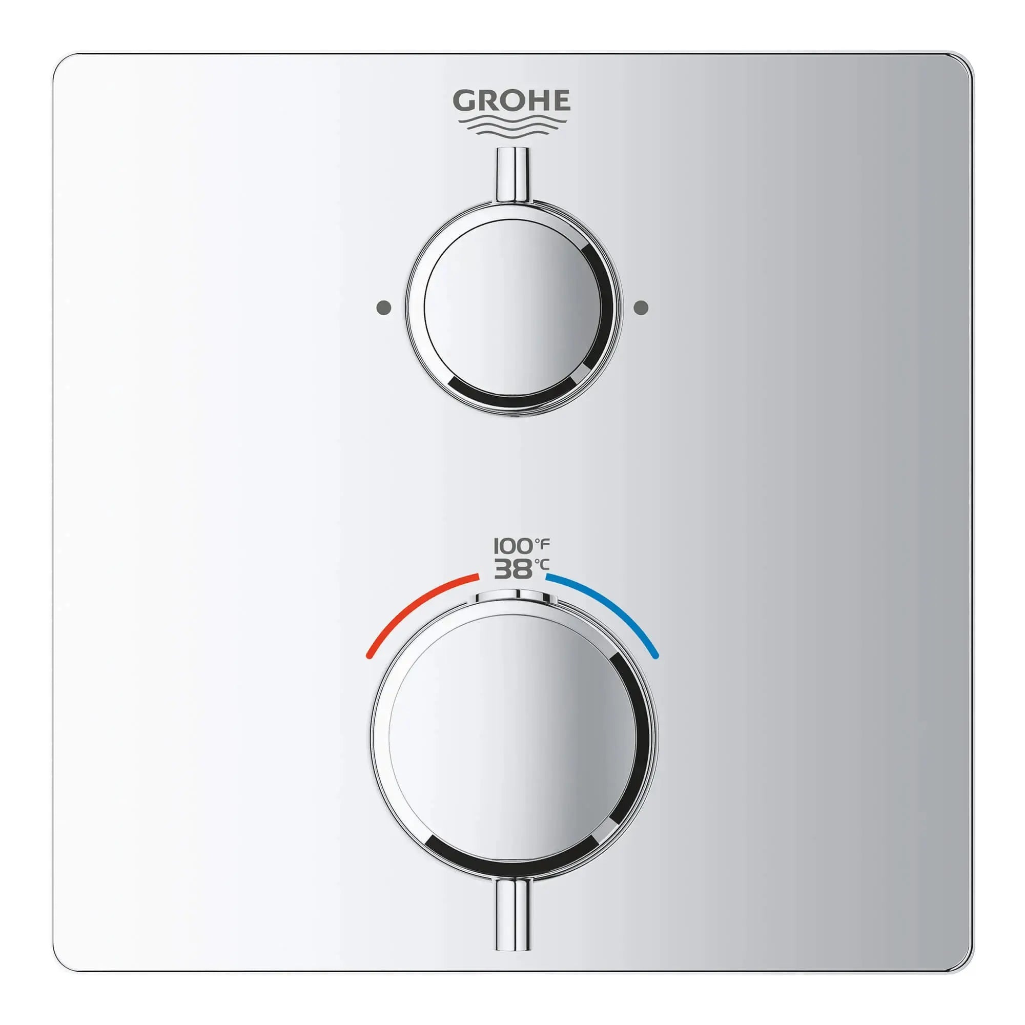 Grohe GROHTHERM SQUARE DUAL FUNC THM TRIM  Chrome 24111000 - Plumbing Market