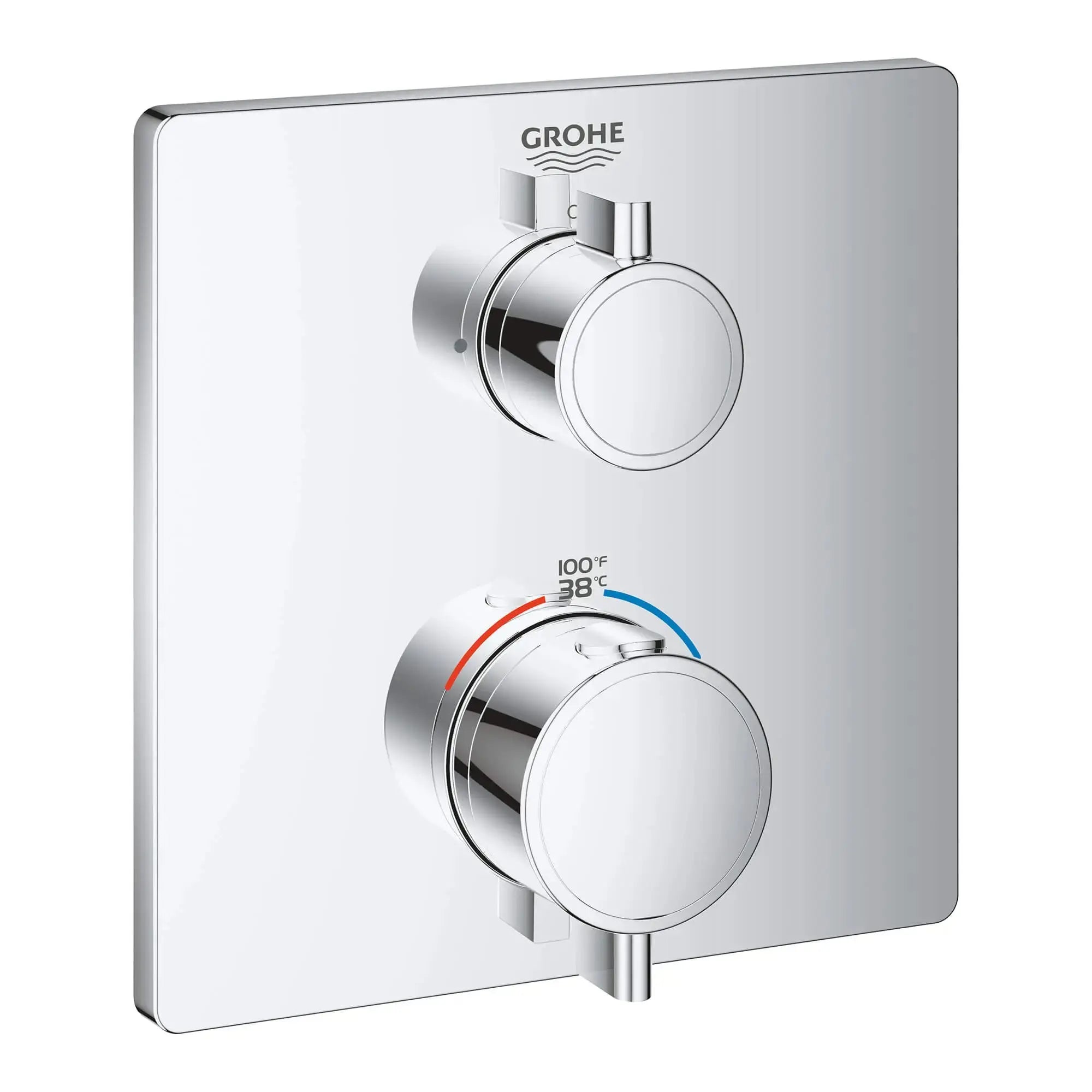 Grohe GROHTHERM SQUARE SINGLE FUNC THM TRIM  Chrome 24110000 - Plumbing Market