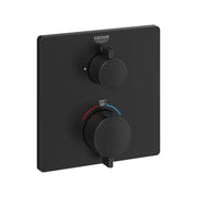 Grohe GROHTHERM THM TRIM SHOWER W VOL CTRL SQU Matte Black 241102430 - Plumbing Market