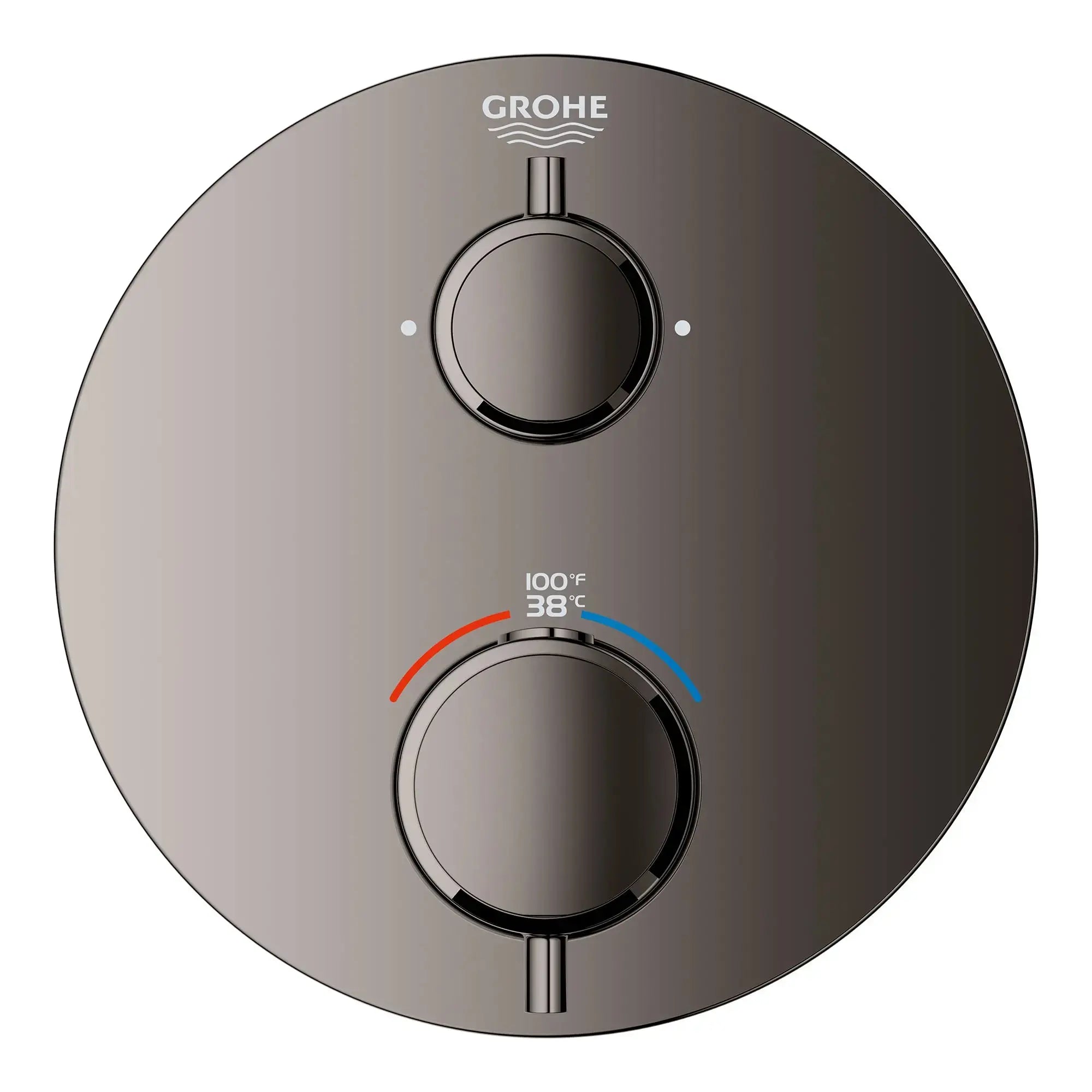 Grohe GRT ROUND DUAL 2-HNDL THERM TRIM  Hard Graphite 24133A00 - Plumbing Market