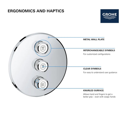 Grohe GRT SMARTCONTROL CONC. VALVE ROUND 3SC  Moon White 29152LS0 - Plumbing Market
