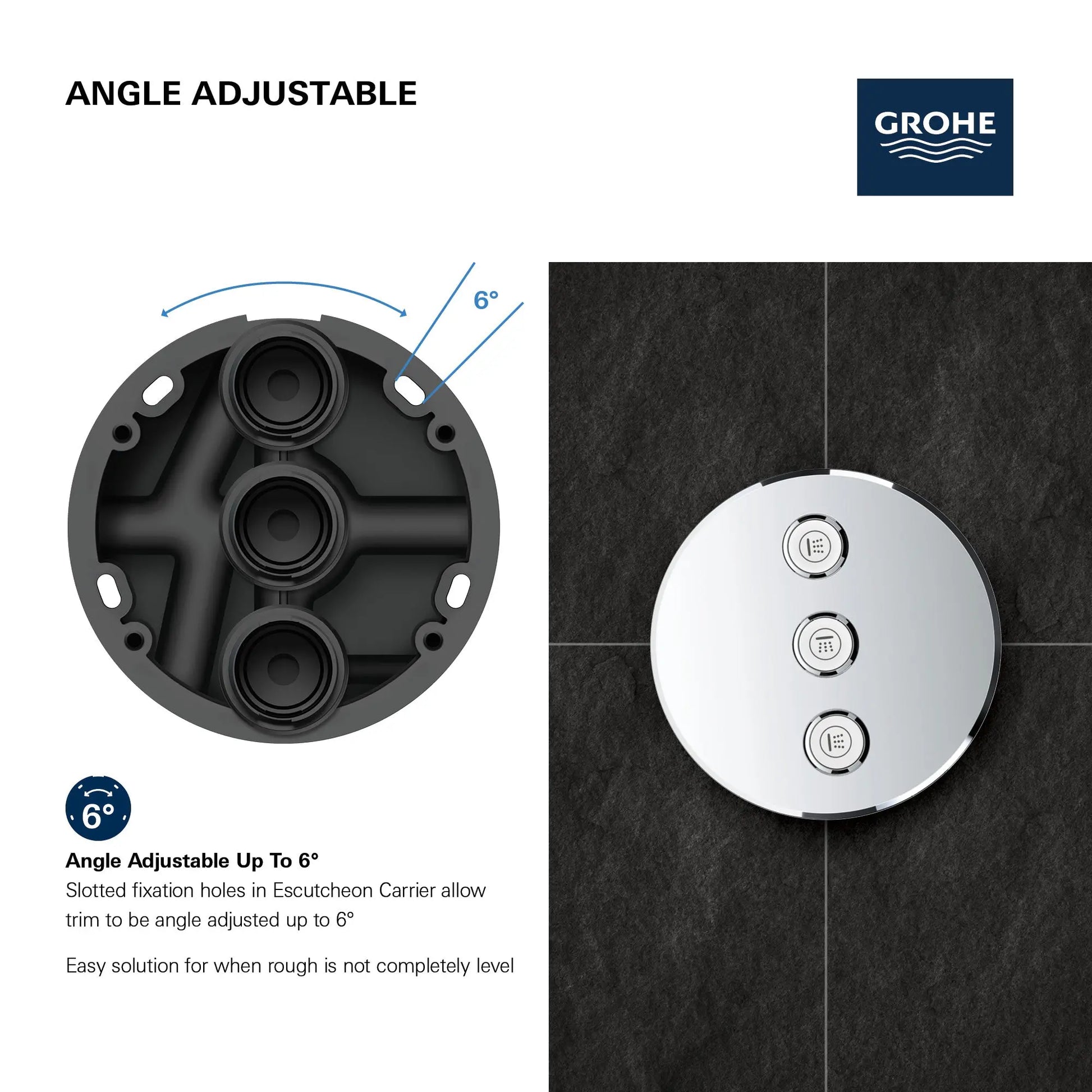 Grohe GRT SMARTCONTROL CONC. VALVE ROUND 3SC  Moon White 29152LS0 - Plumbing Market