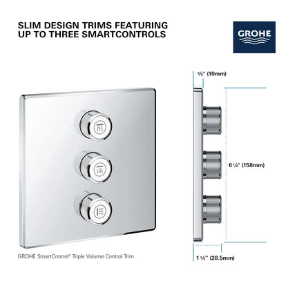 Grohe GRT SMARTCONTROL CONC.VALVE SQUARE 3SC  Moon White 29158LS0 - Plumbing Market