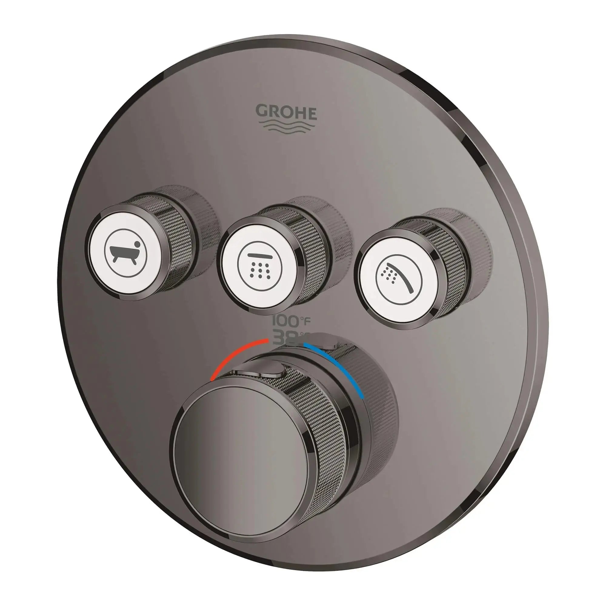 Grohe GRT SMARTCONTROL THM TRIM ROUND 3SC US  Hard Graphite 29138A00 - Plumbing Market