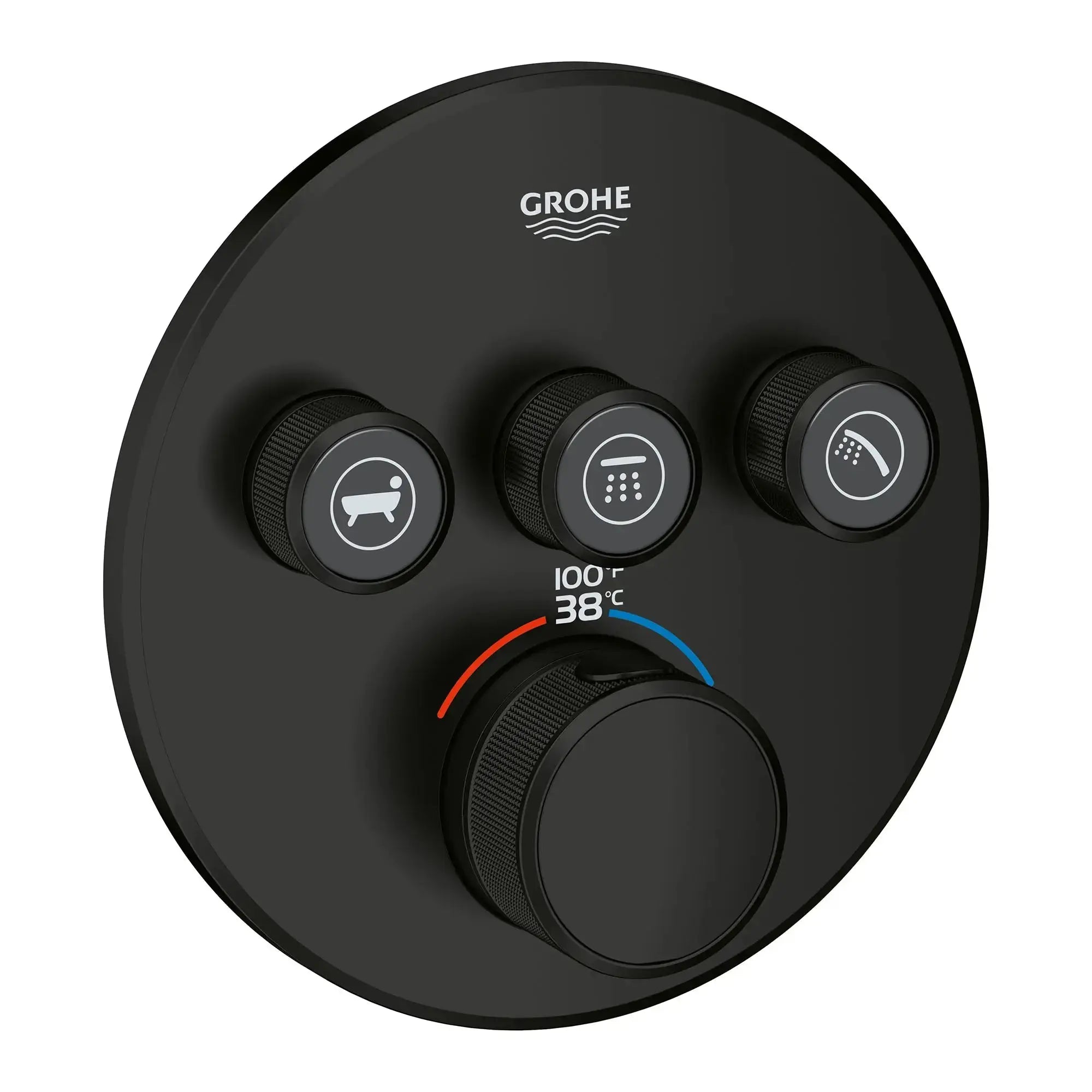 Grohe GRT SMARTCONTROL THM TRIM ROUND 3SC US Matte Black 291382430 - Plumbing Market