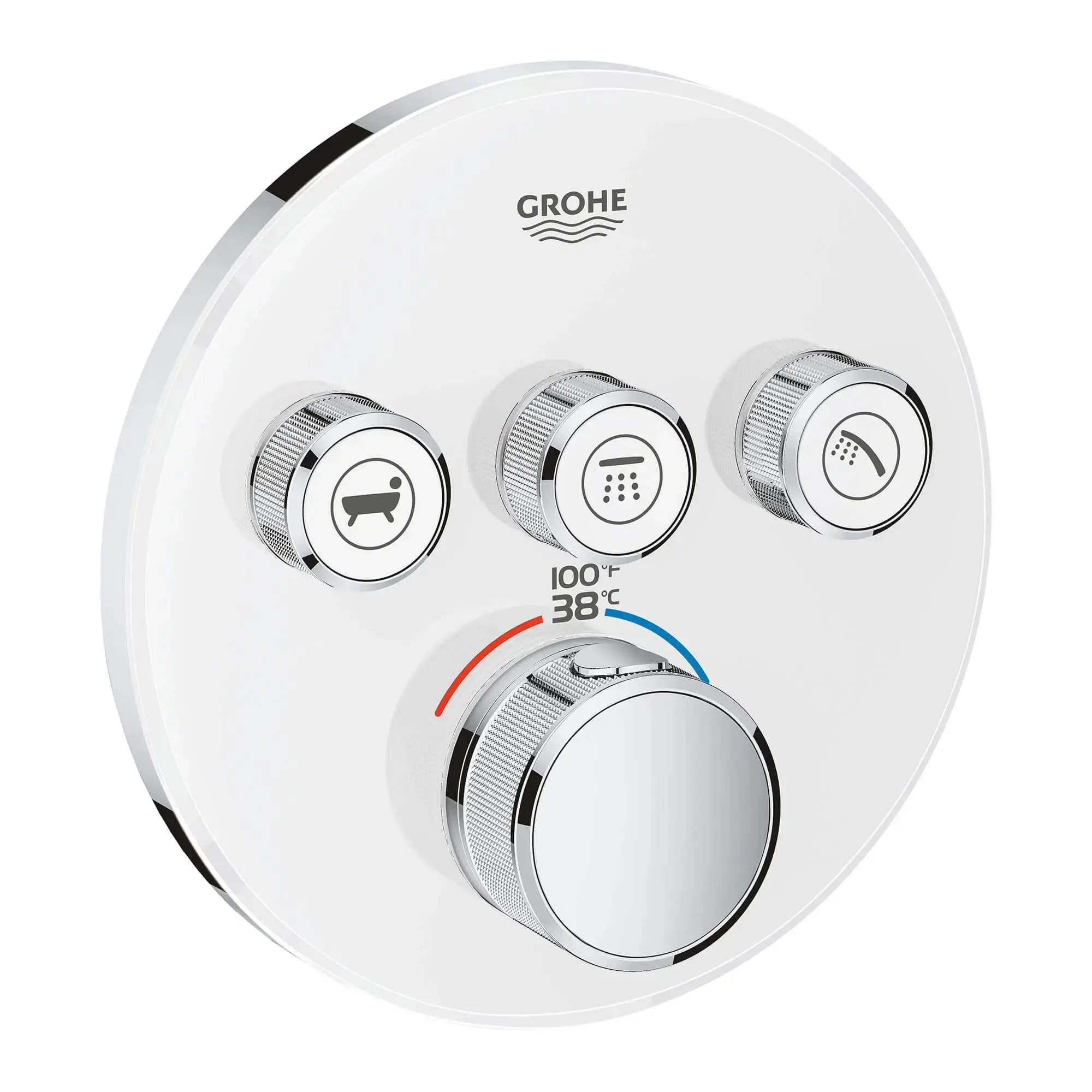 Grohe GRT SMARTCONTROL THM TRIM ROUND 3SC US  Moon White 29161LS0 - Plumbing Market