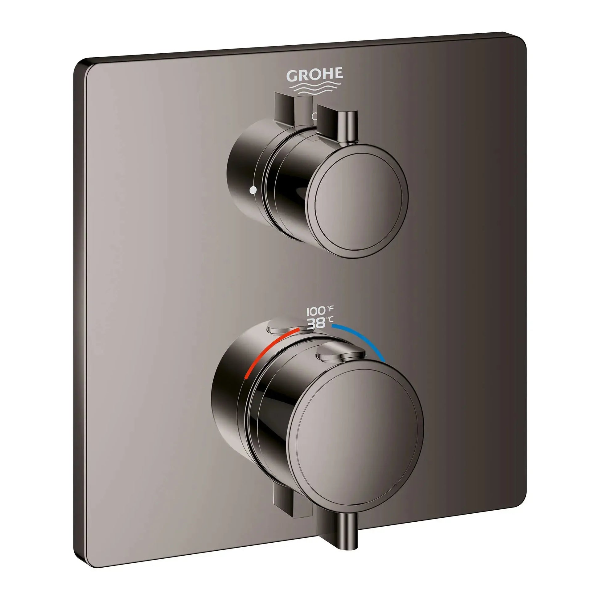 Grohe GRT SQUARE DUAL 2-HNDL THERM TRIM  Hard Graphite 24111A00 - Plumbing Market