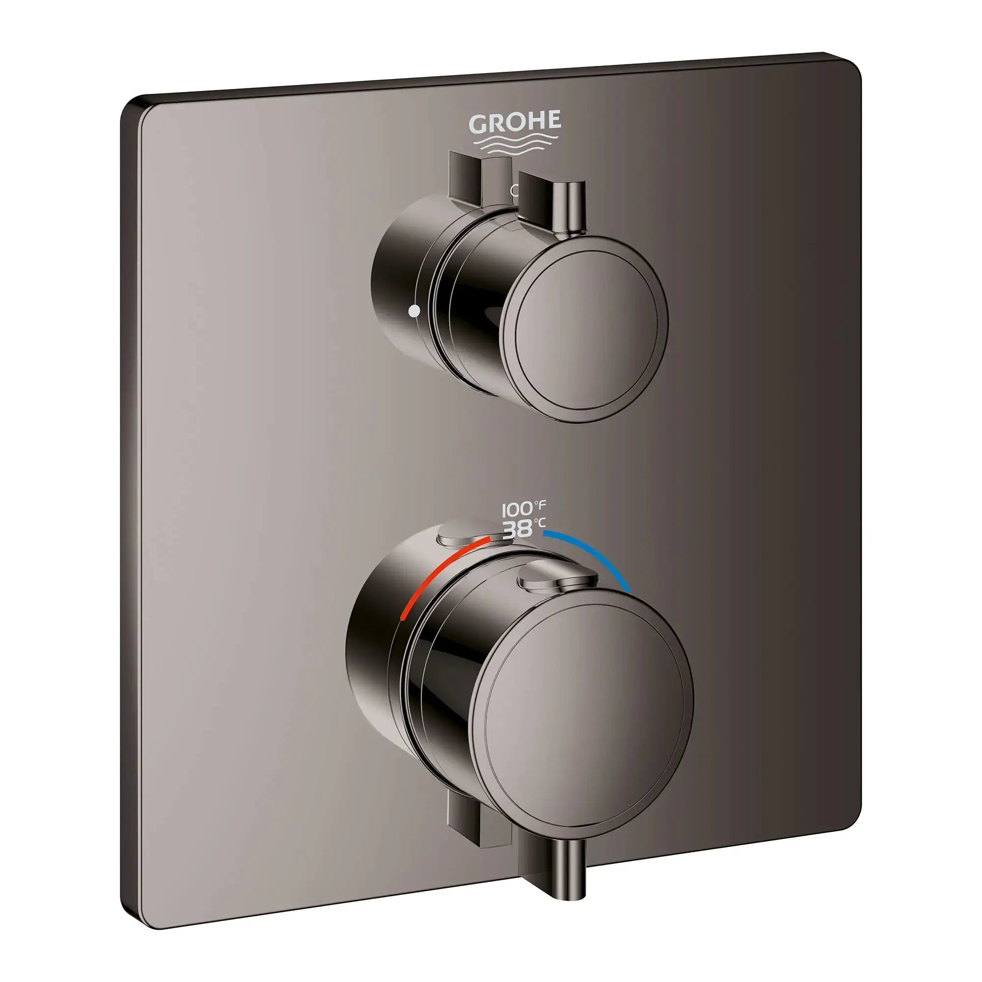 Grohe GRT SQUARE DUAL 2-HNDL THERM TRIM  Hard Graphite 24111A00 - Plumbing Market