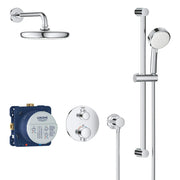 Grohe Grohtherm Round Thermostatic Shower Kit, 27 L/min (7.1 gpm) - Plumbing Market
