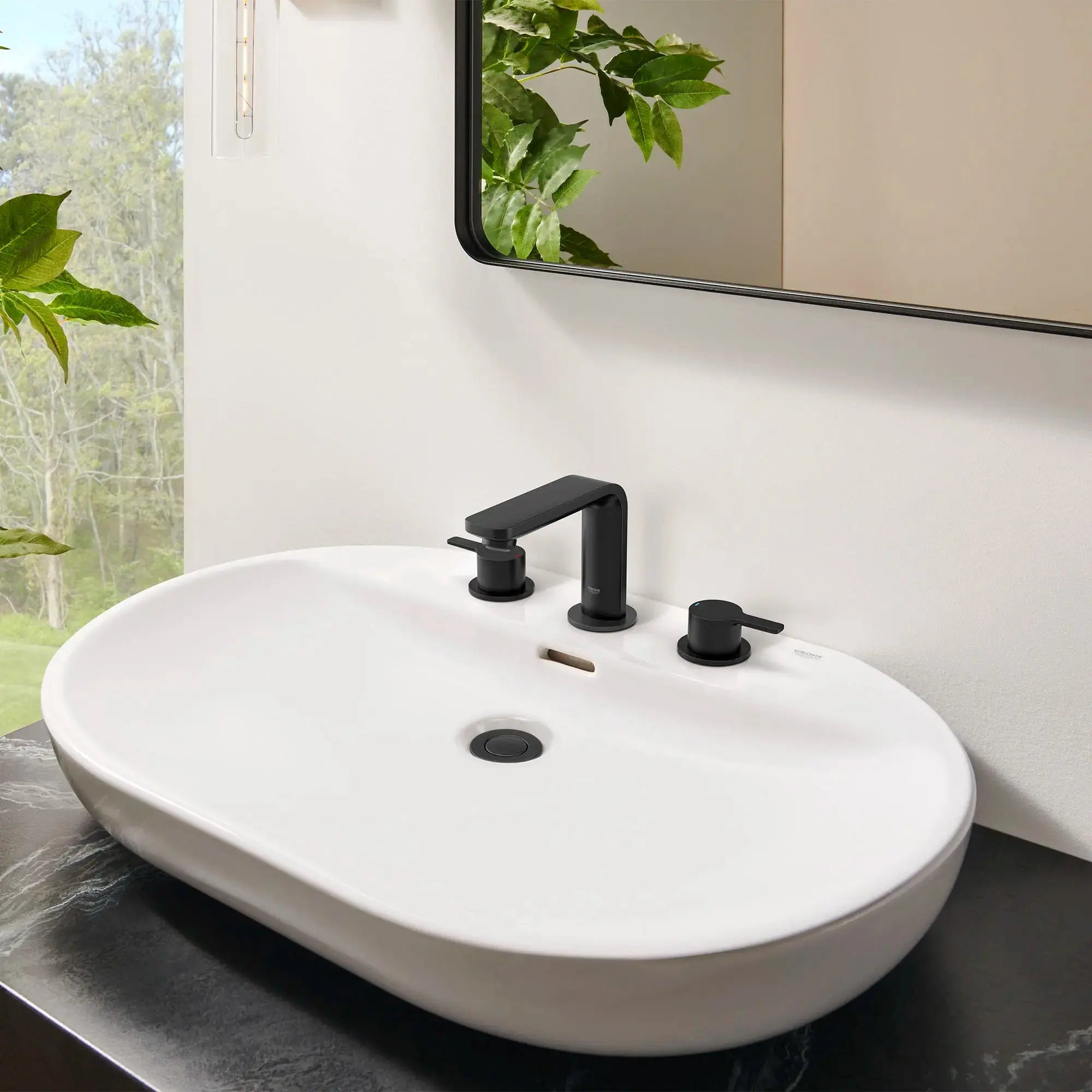 Grohe LINEARE 2-HANDLE SINK M Matte Black 20578243A - Plumbing Market