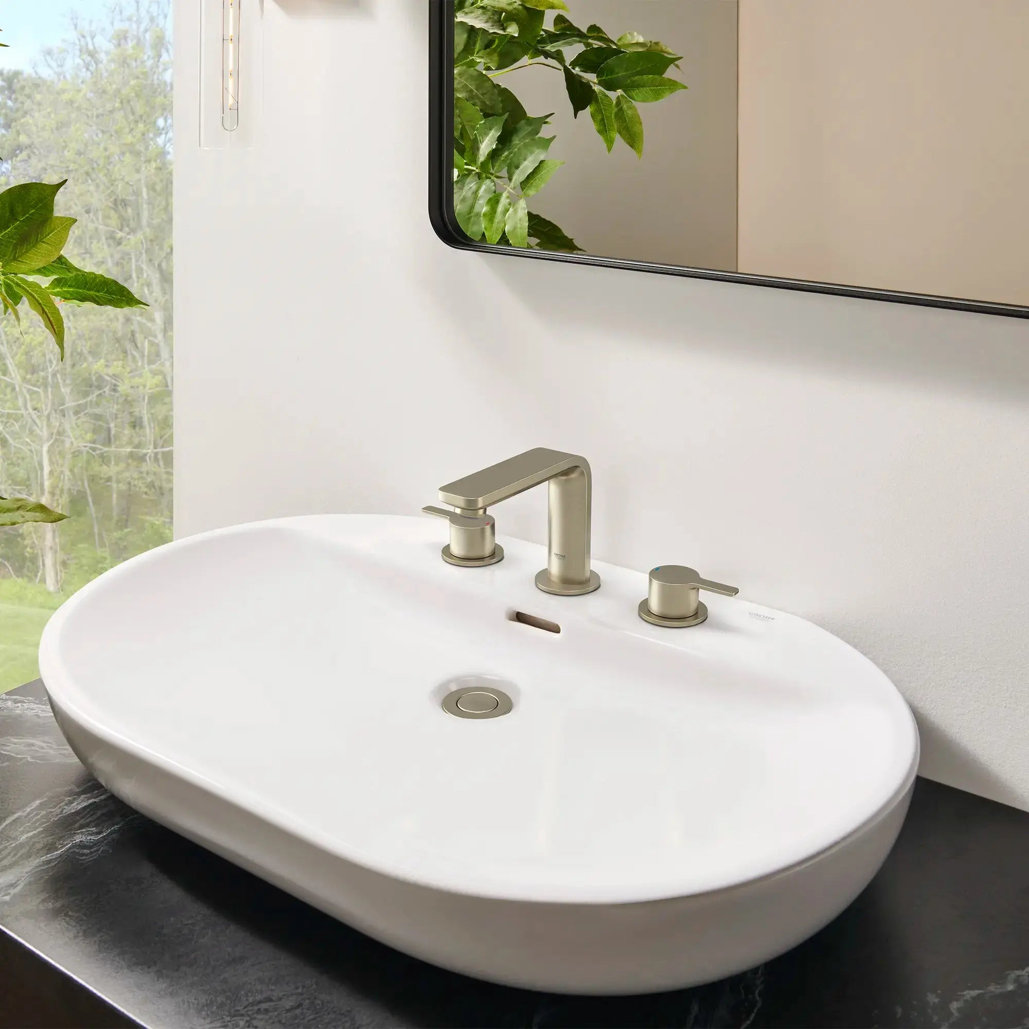 Grohe LINEARE NEW 2HDL BASIN 3-H M US  Brushed Nickel 20578ENA - Plumbing Market