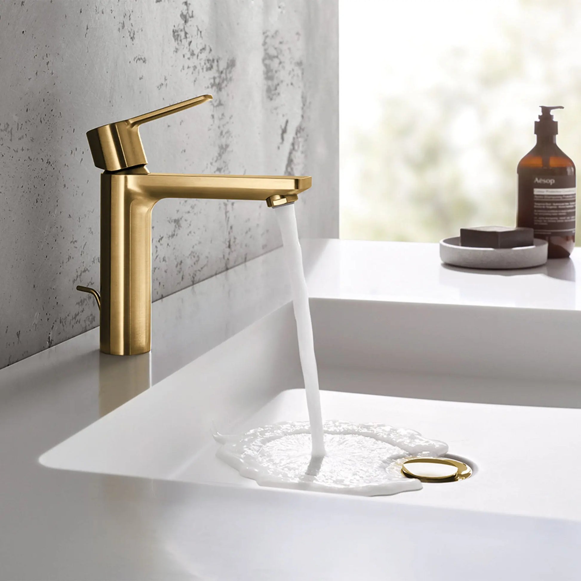 Grohe LINEARE SINGLE-HANDLE BATHROOM FAUCET S  Brushed Cool Sunrise 23794GNA - Plumbing Market
