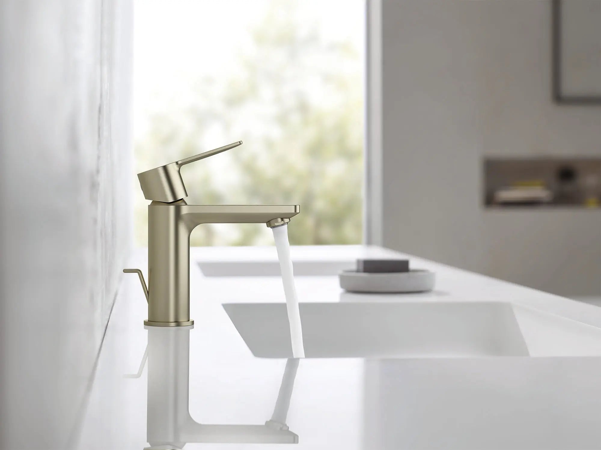 Grohe LINEARE SINGLE-HANDLE BATHROOM FAUCET XS  Brushed Cool Sunrise 23824GNA - Plumbing Market