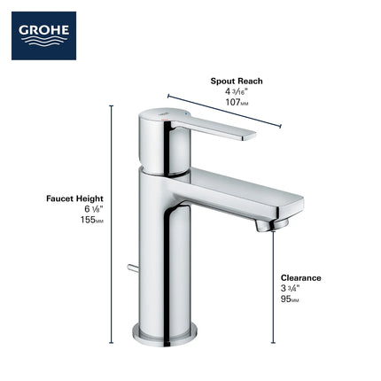 Grohe LINEARE SINGLE-HANDLE BATHROOM FAUCET XS  Brushed Cool Sunrise 23824GNA - Plumbing Market