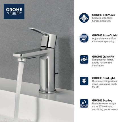 Grohe LINEARE SINGLE-HANDLE BATHROOM FAUCET XS  Brushed Cool Sunrise 23824GNA - Plumbing Market