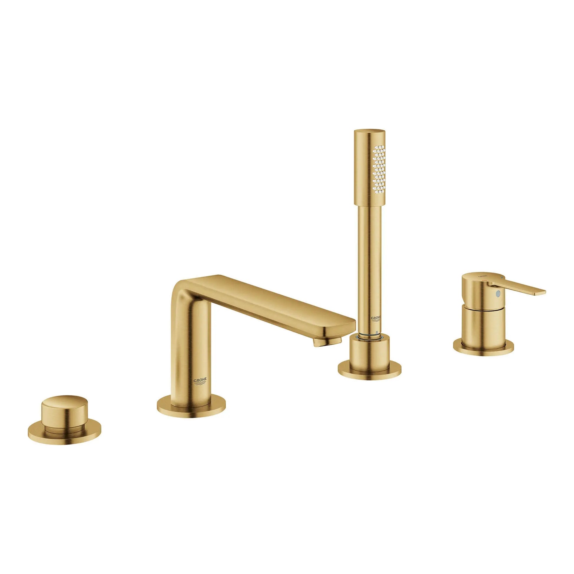 Grohe LINEARE TUB FILLER WITH HAND SHOWER  Brushed Cool Sunrise 19577GN1 - Plumbing Market