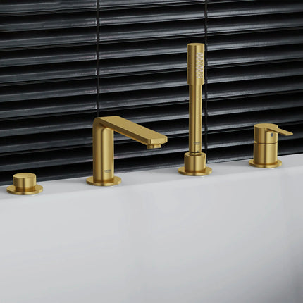 Grohe LINEARE TUB FILLER WITH HAND SHOWER  Brushed Cool Sunrise 19577GN1 - Plumbing Market