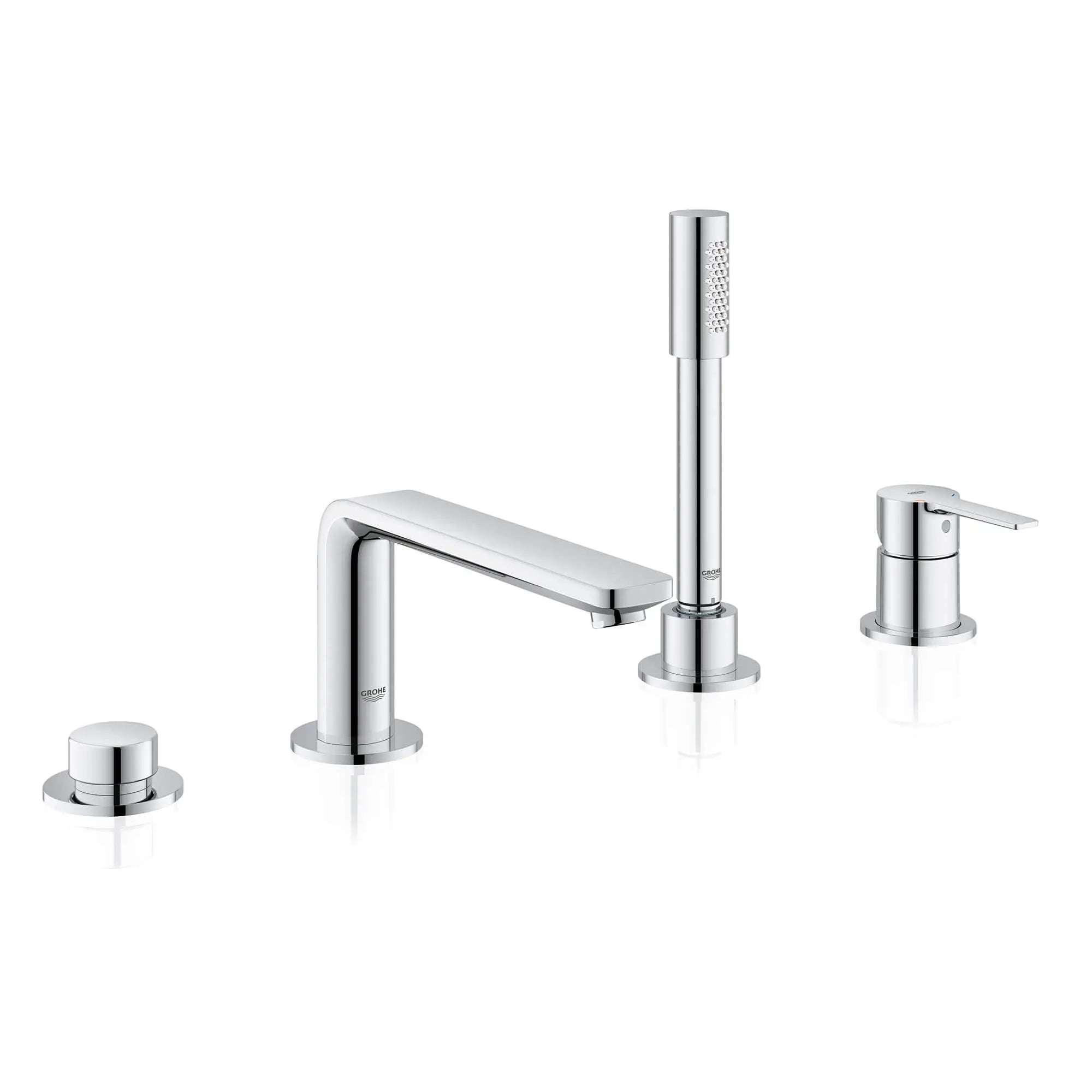 Grohe LINEARE TUB FILLER WITH HAND SHOWER  Brushed Cool Sunrise 19577GN1 - Plumbing Market