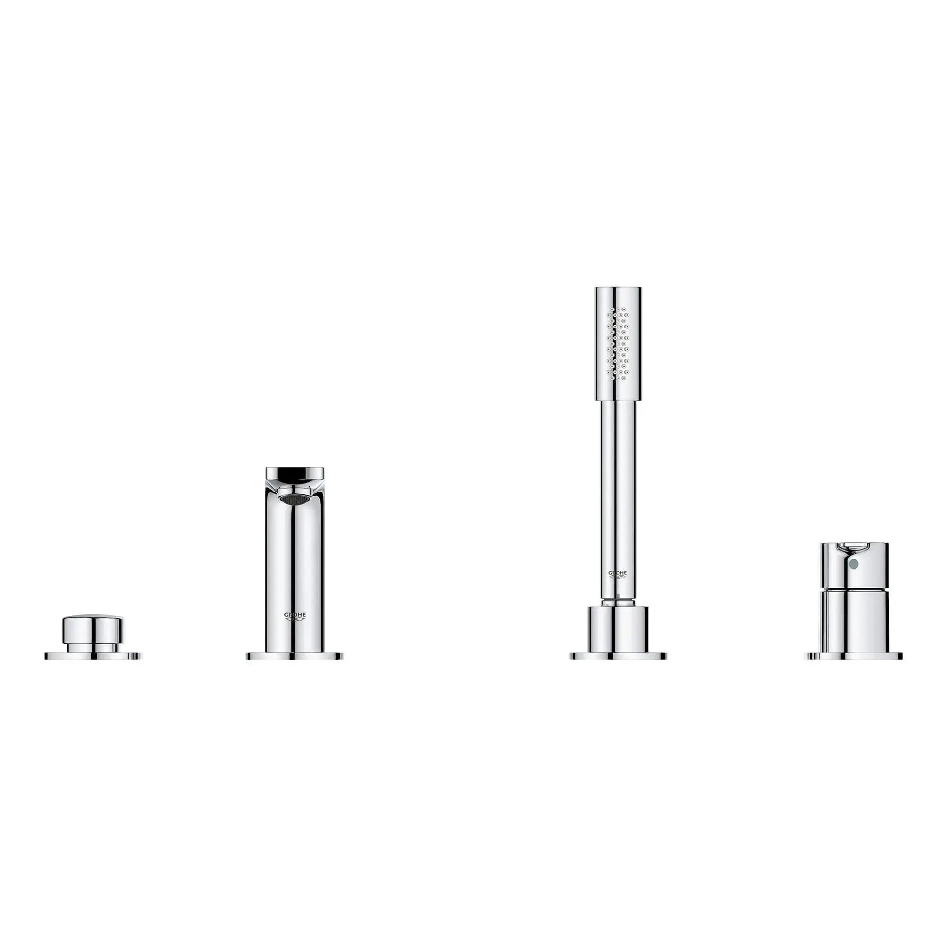 Grohe LINEARE TUB FILLER WITH HAND SHOWER  Brushed Cool Sunrise 19577GN1 - Plumbing Market