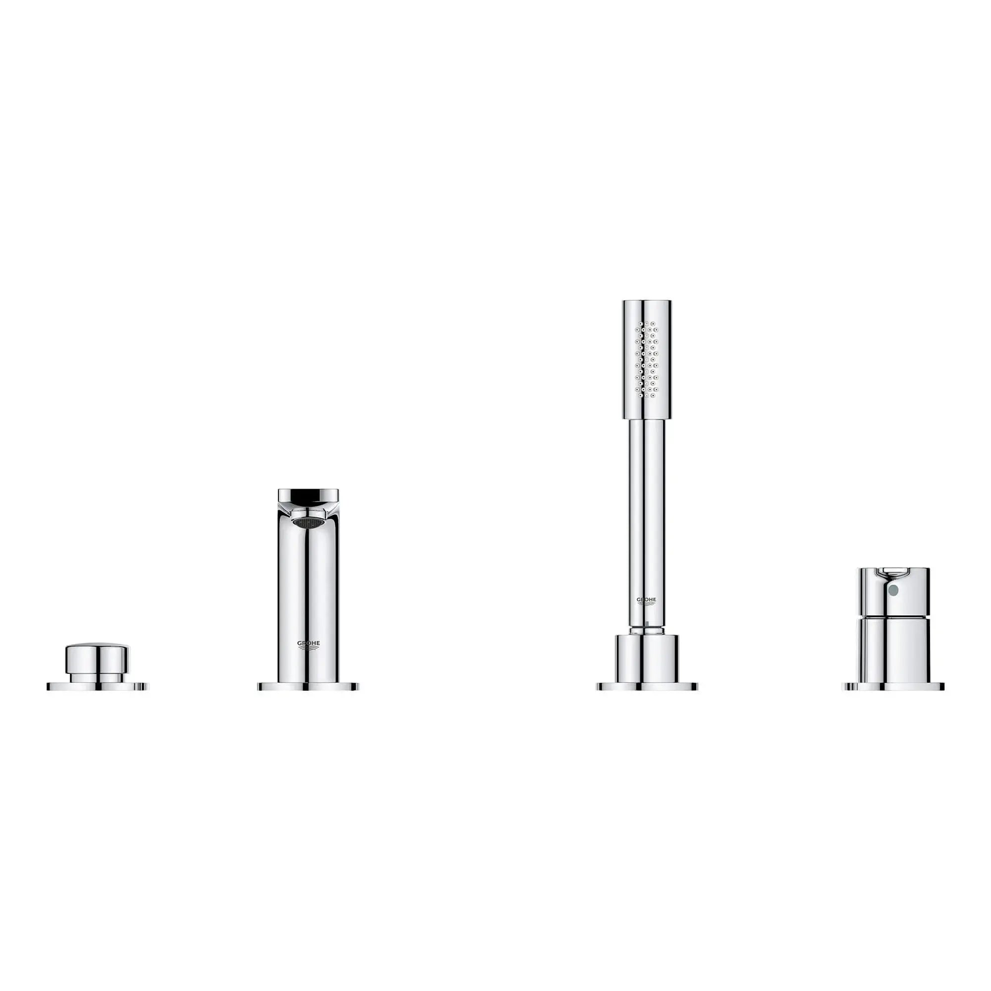 Grohe LINEARE TUB FILLER WITH HAND SHOWER  Brushed Cool Sunrise 19577GN1 - Plumbing Market