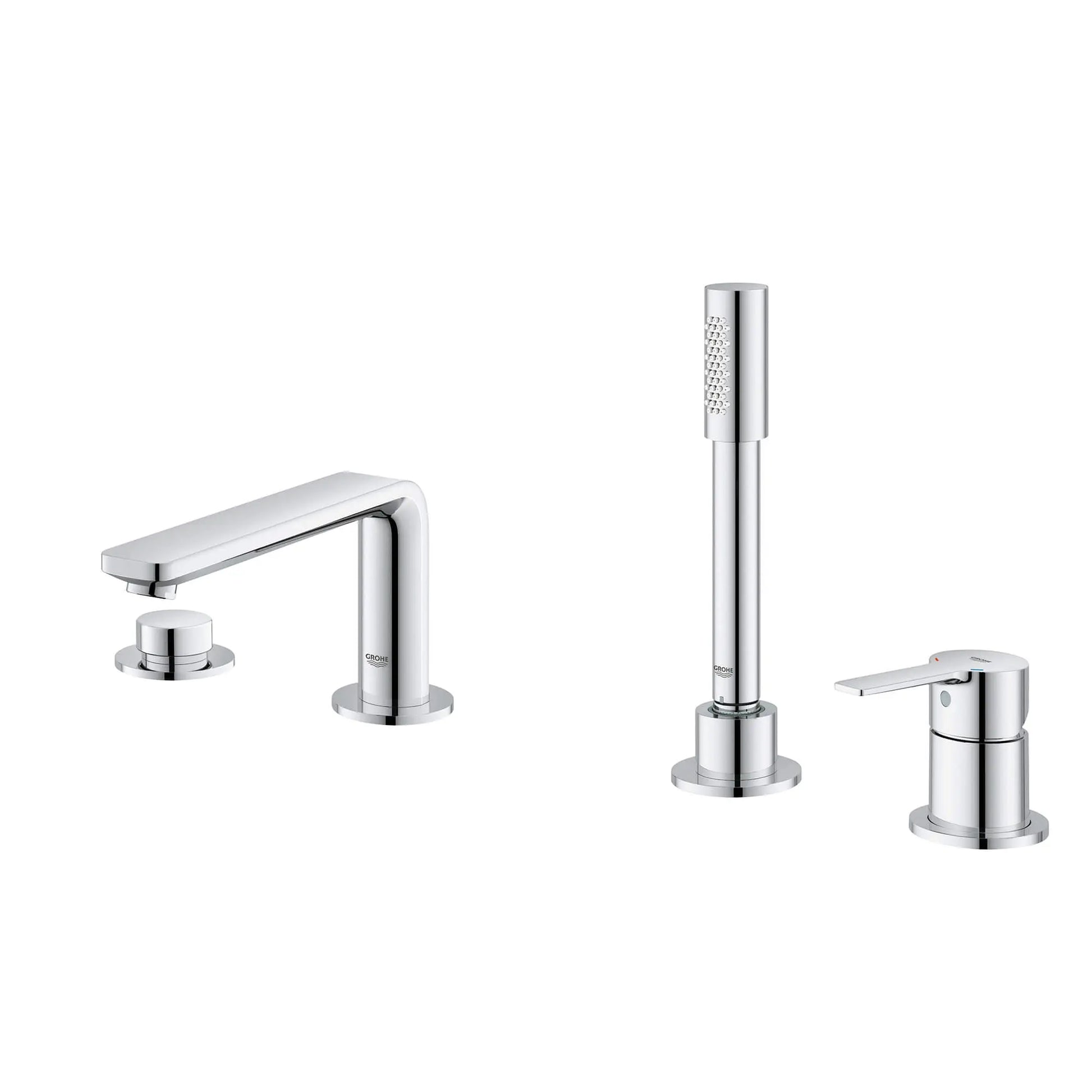 Grohe LINEARE TUB FILLER WITH HAND SHOWER  Brushed Cool Sunrise 19577GN1 - Plumbing Market