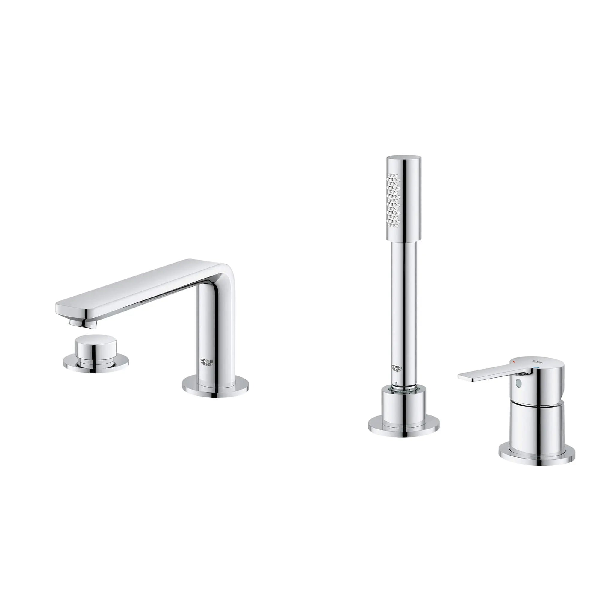 Grohe LINEARE TUB FILLER WITH HAND SHOWER  Brushed Cool Sunrise 19577GN1 - Plumbing Market