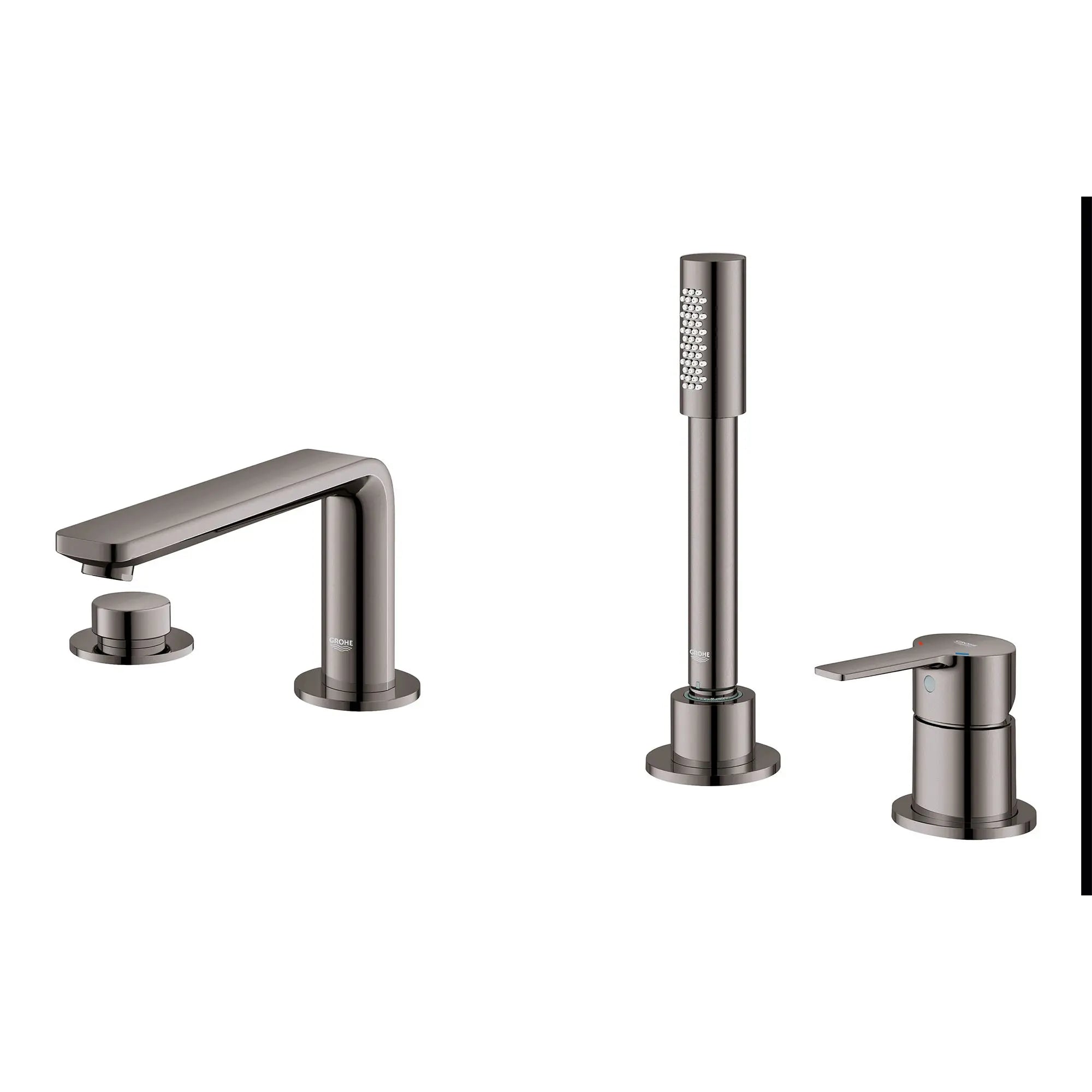 Grohe LINEARE TUB FILLER WITH HAND SHOWER  Hard Graphite 19577A01 - Plumbing Market