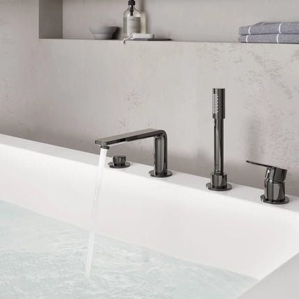 Grohe LINEARE TUB FILLER WITH HAND SHOWER  Hard Graphite 19577A01 - Plumbing Market