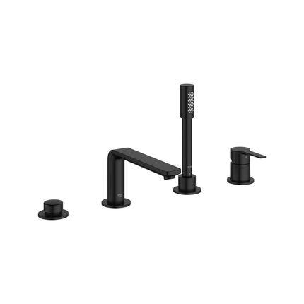 Grohe LINEARE# FOUR-HOLE ROMAN TUB FILLER WITH Matte Black 195772431 - Plumbing Market
