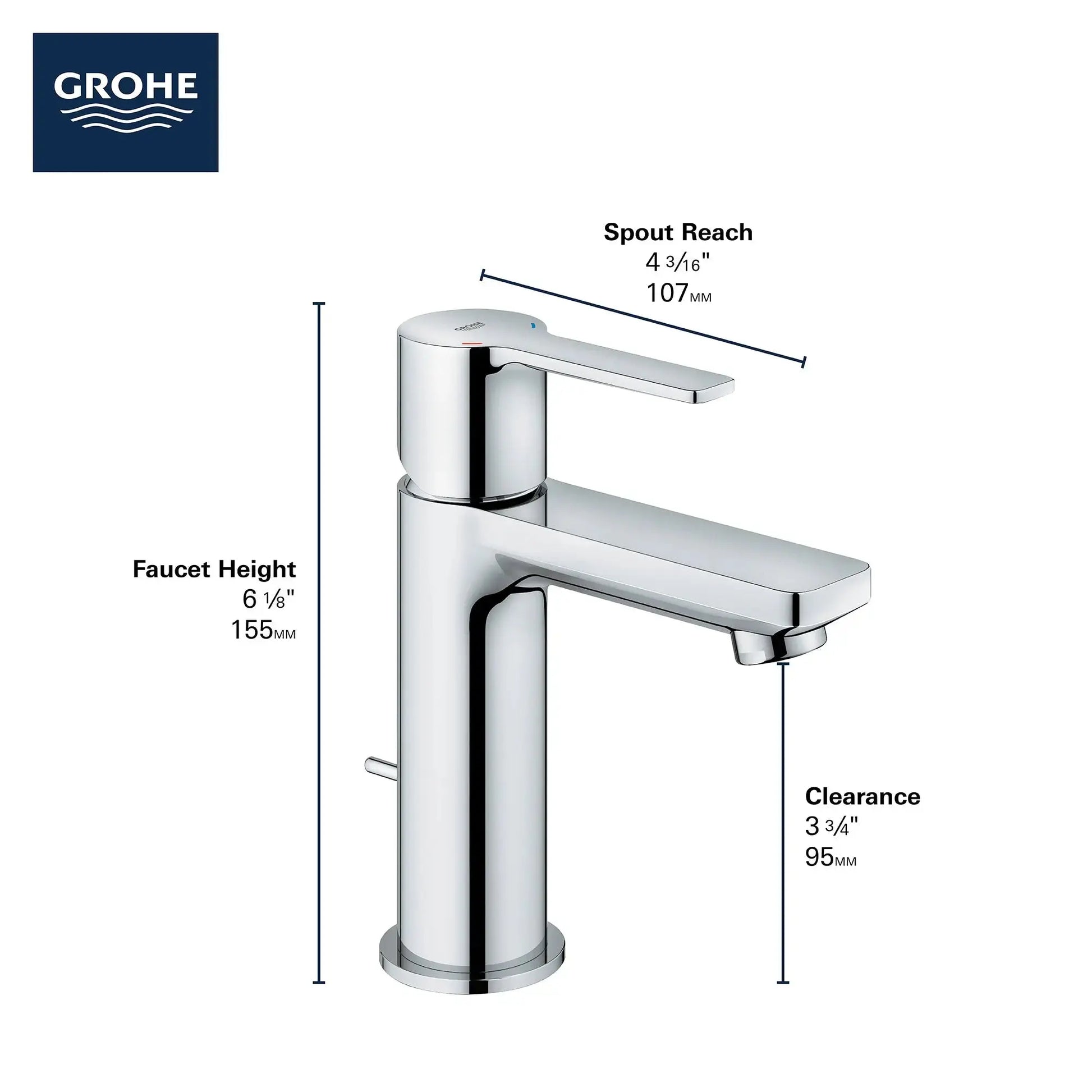 Grohe LINEARE 1H SINK XS 1.2GPM Matte Black 23824243A - Plumbing Market