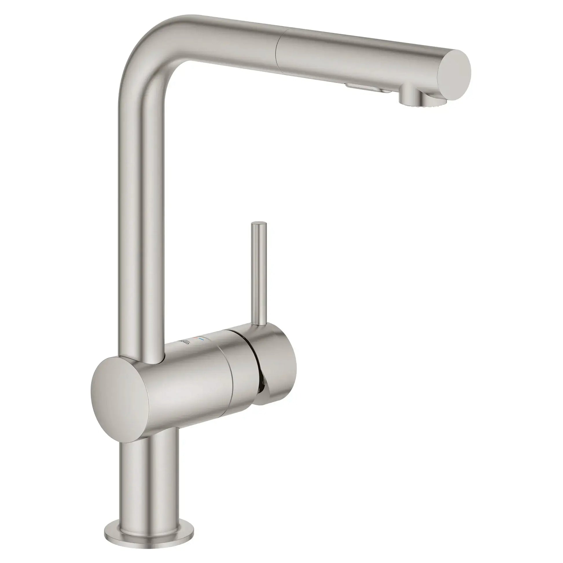 Grohe MINTA OHM SINK L-SPOUT PULL-OUT SPRAY US  Supersteel 30300DC0 - Plumbing Market