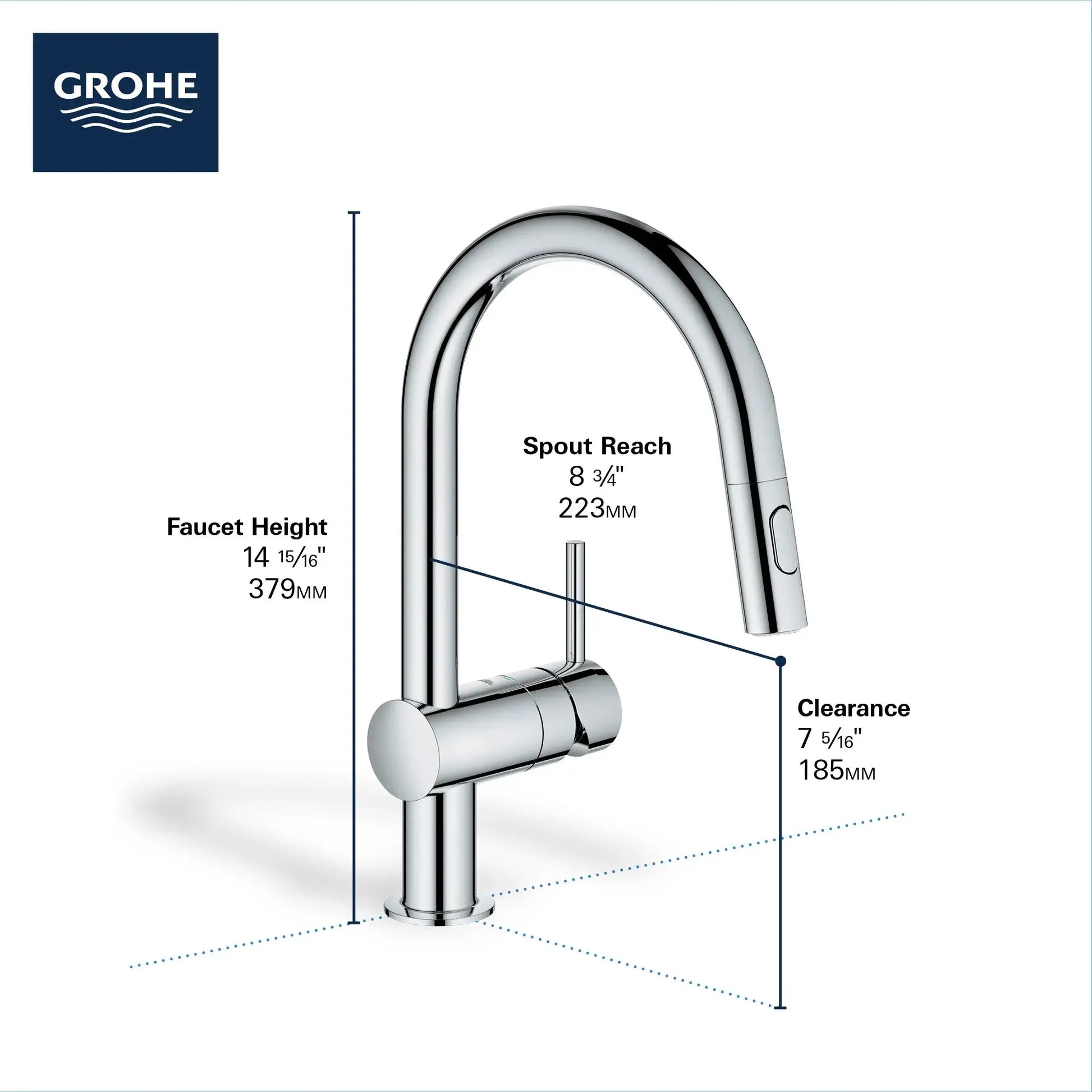 Grohe MINTA SINGLE HDL FAUC KITCH C-SP PD DUAL  Brushed Cool Sunrise 31378GN3 - Plumbing Market