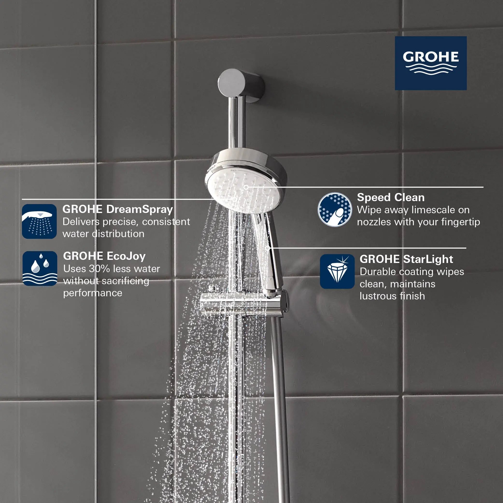 Grohe NTEMPCOSMOPOLITAN 100 II HANDSHOWER 5,7L  Chrome 2757120E - Plumbing Market