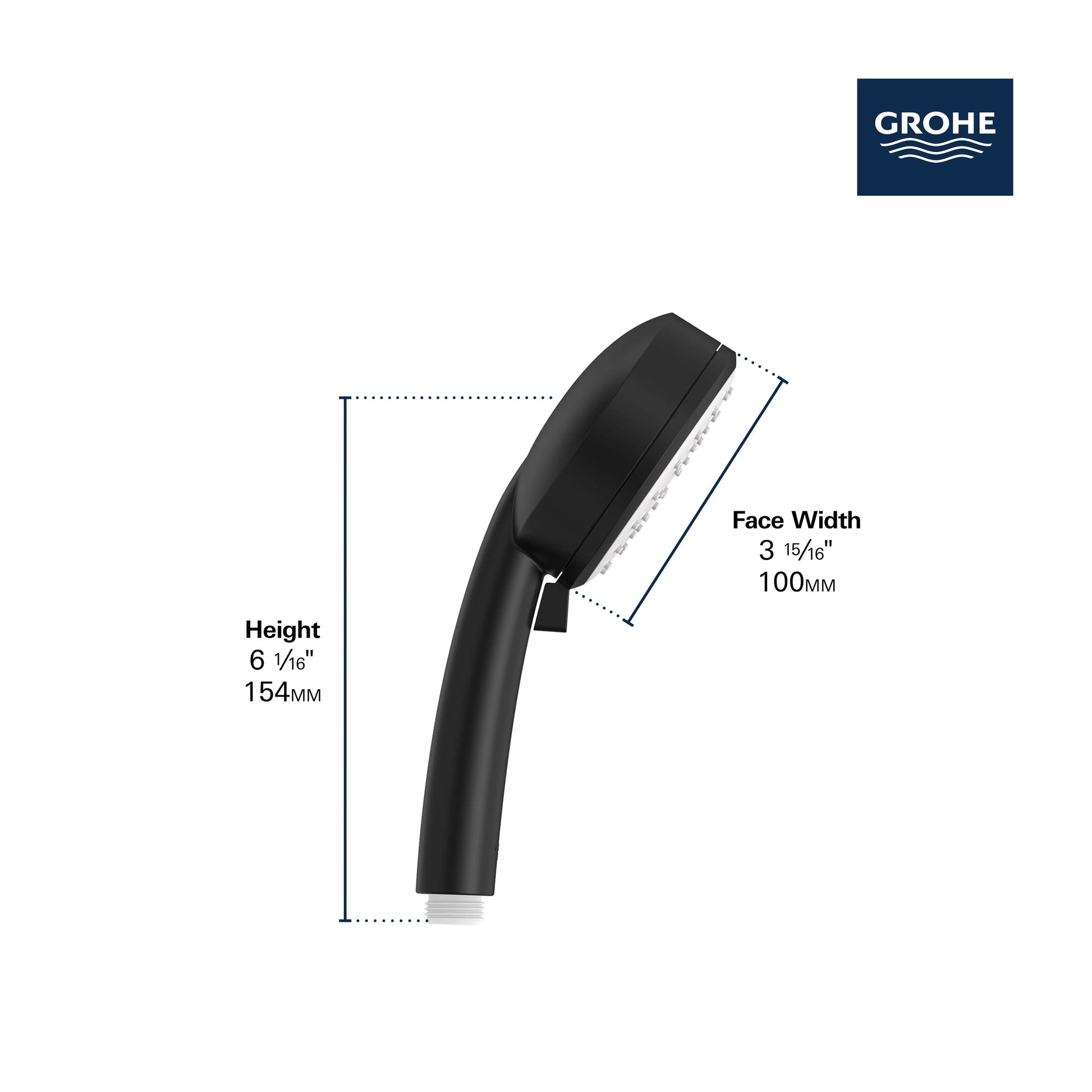 Grohe NTEMPCOSMOPOLITAN HAND SHW 1.8GPM Matte Black 260462432 - Plumbing Market