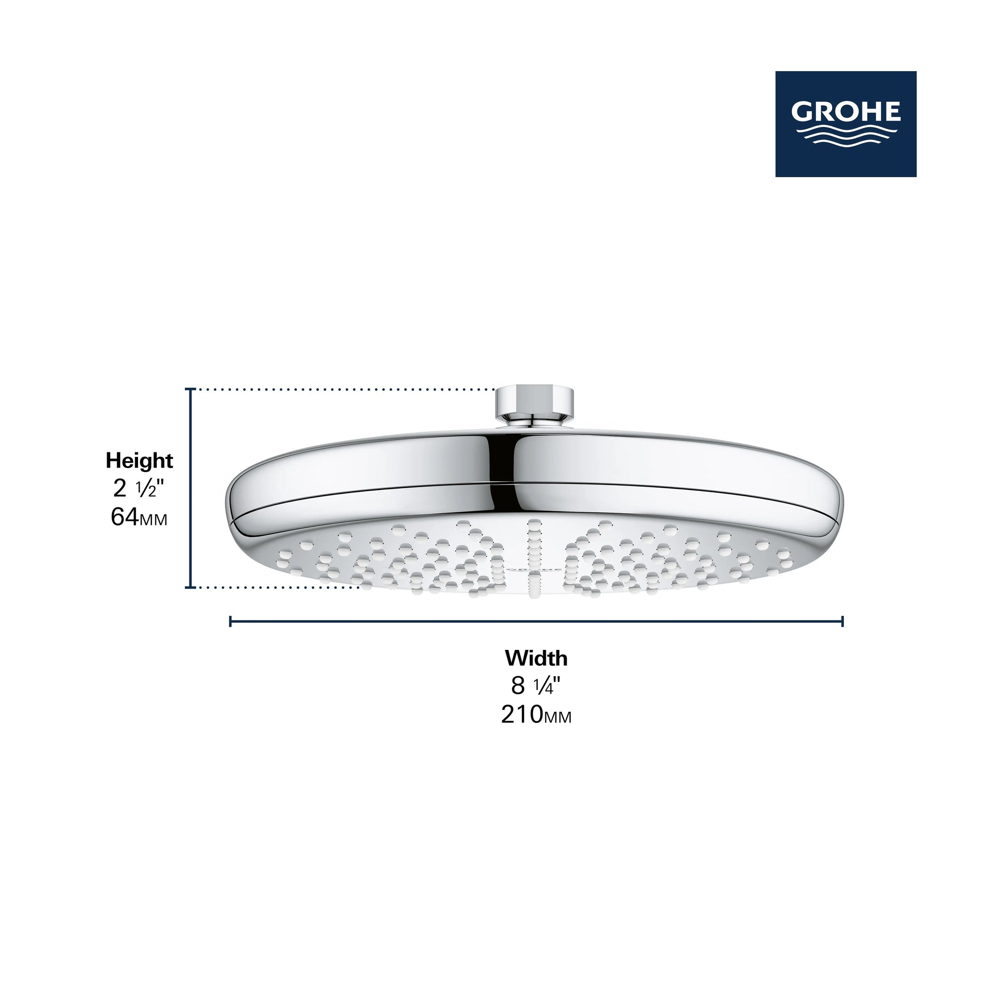 Grohe NTEMPESTA SHW HEAD WALL MOUNT Matte Black 264092430 - Plumbing Market