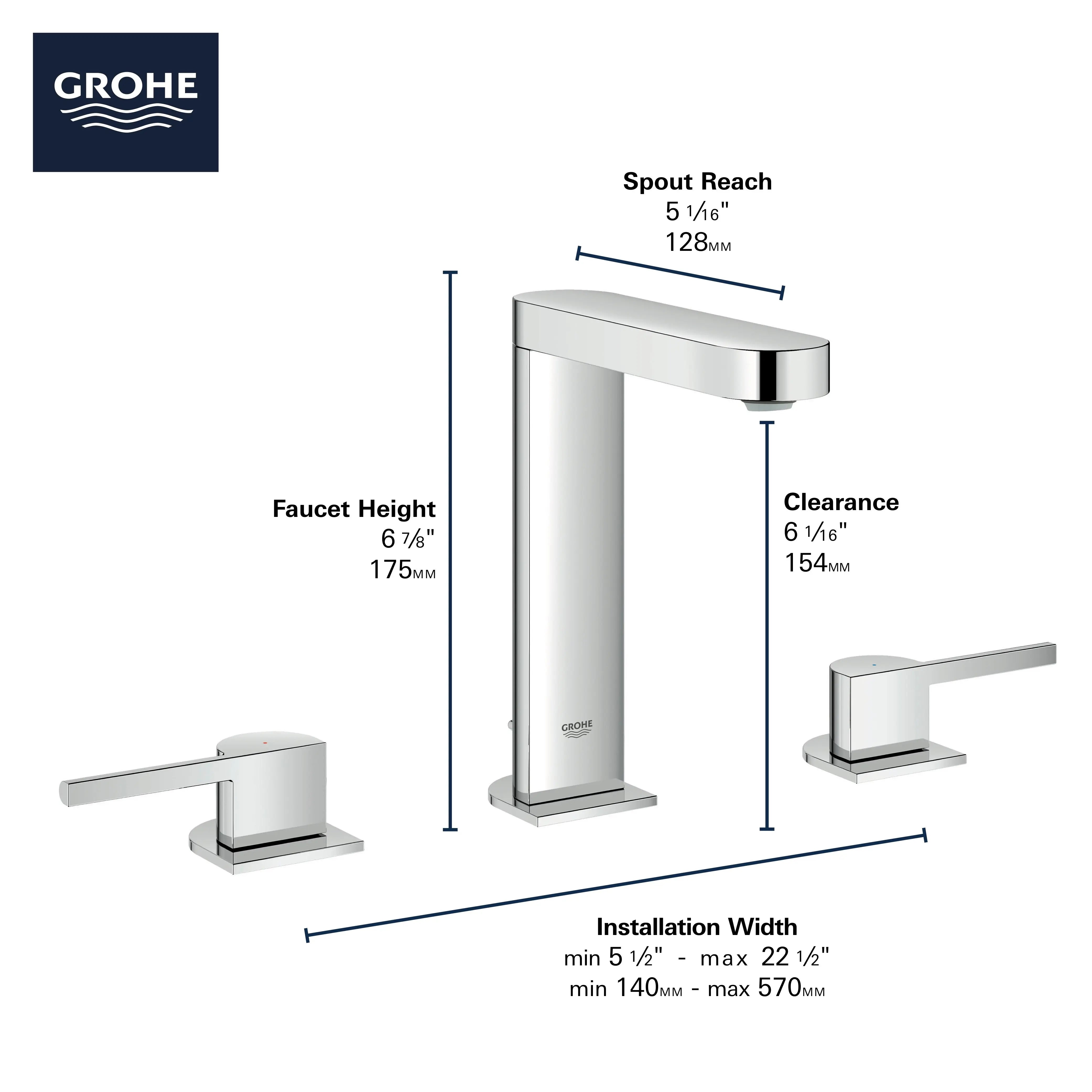 Grohe PLUS 2HDL BASIN 3-H M-SIZE US  Chrome 20302003 - Plumbing Market