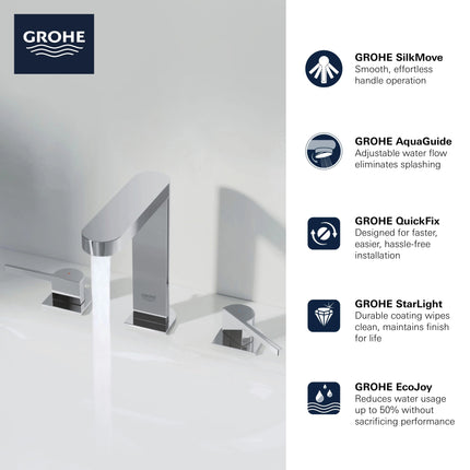 Grohe PLUS 2HDL BASIN 3-H M-SIZE US  Chrome 20302003 - Plumbing Market