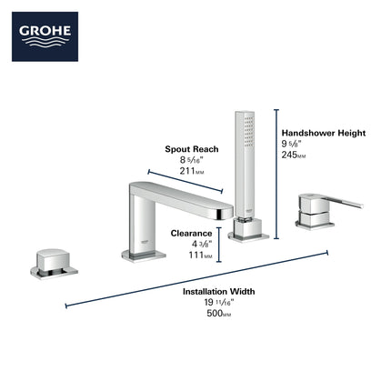 Grohe PLUS OHM BATH 4-H  Chrome 29307003 - Plumbing Market