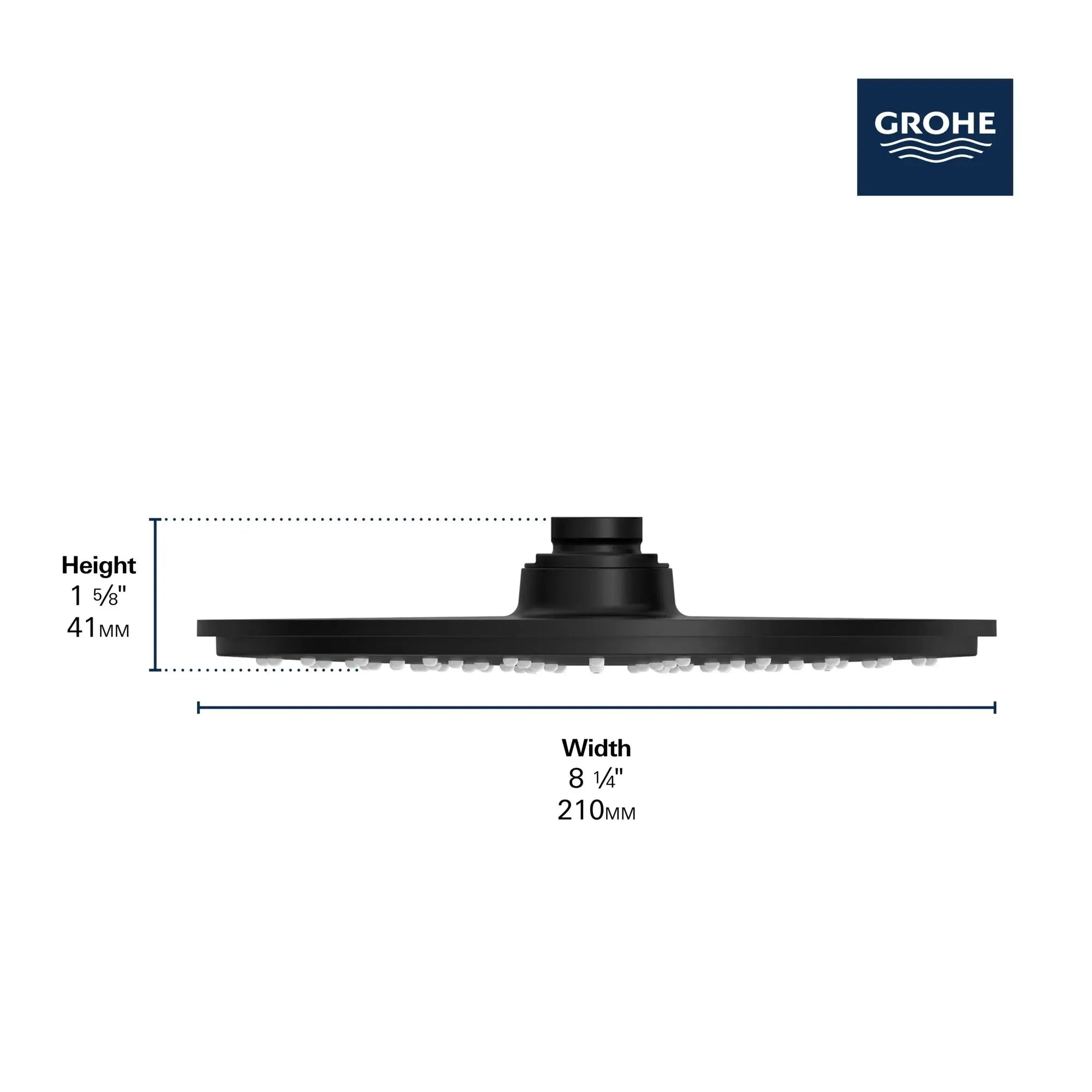 Grohe RAINSHOWER COSMOPOLITAN 210 Shower Head, 8" - 1 Spray, 1.75 GPM (6.6 L/min) - Plumbing Market