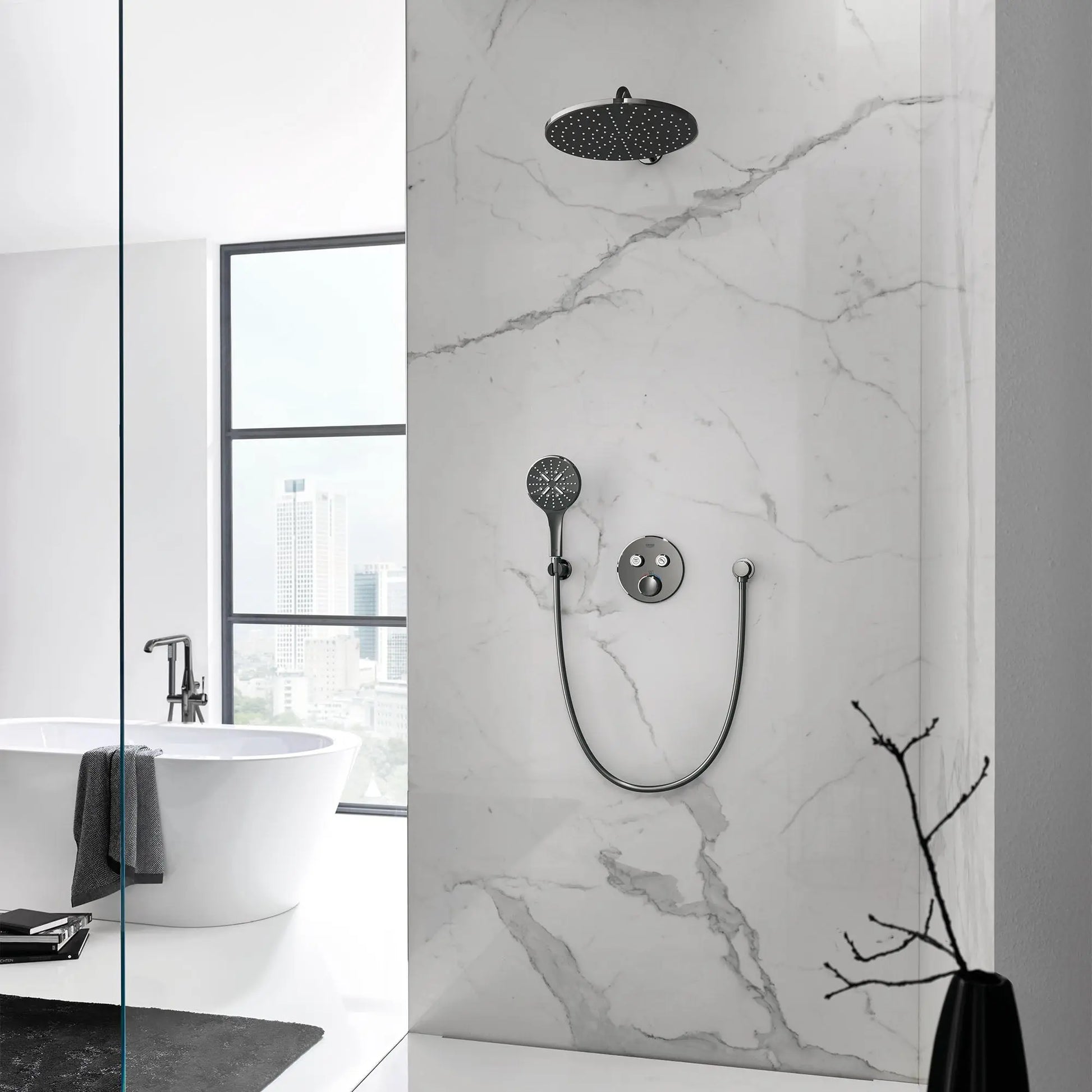 Grohe RAINSHOWER SHOWER HOLDER  Hard Graphite 27074A00 - Plumbing Market