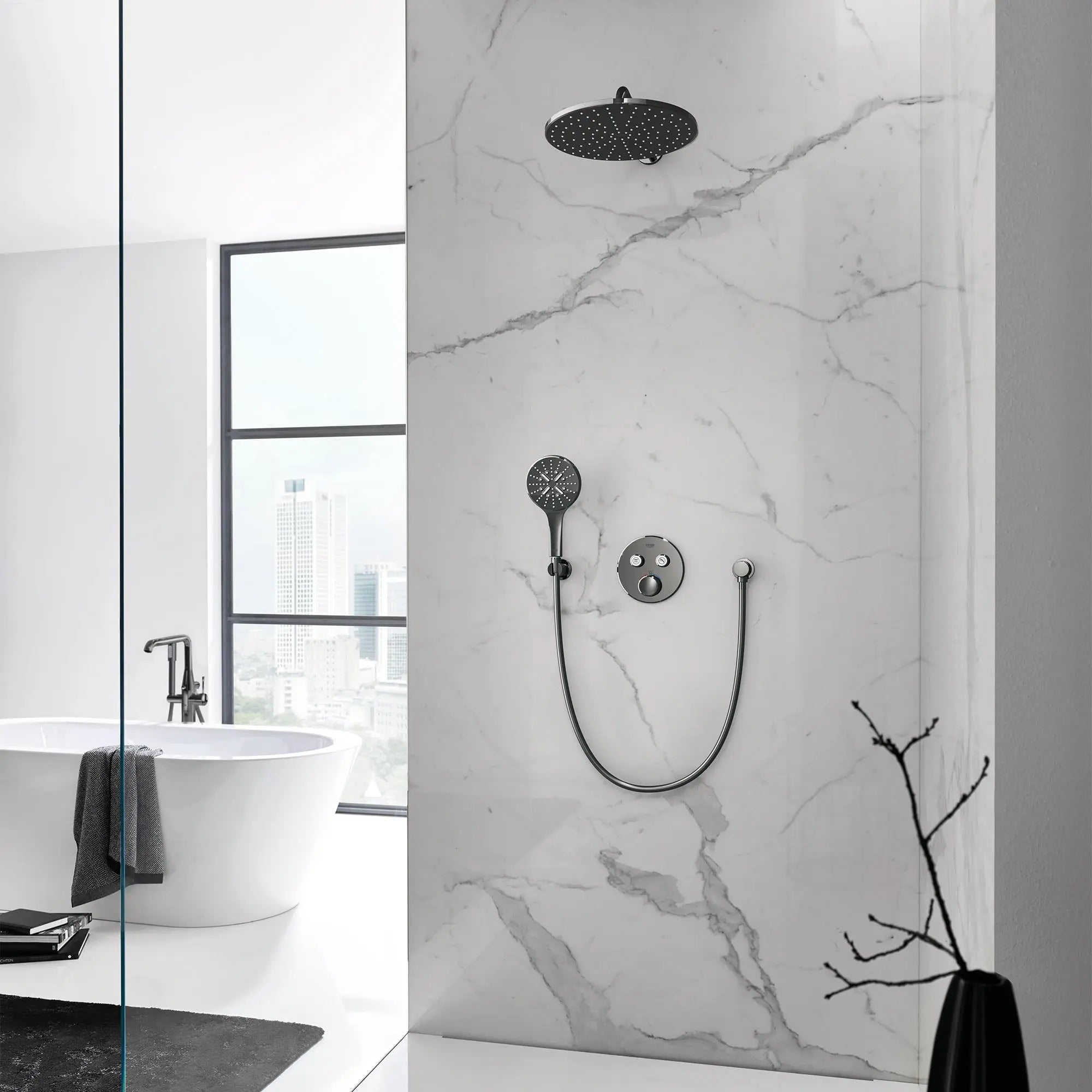 Grohe RAINSHOWER SHOWER HOLDER  Hard Graphite 27074A00 - Plumbing Market