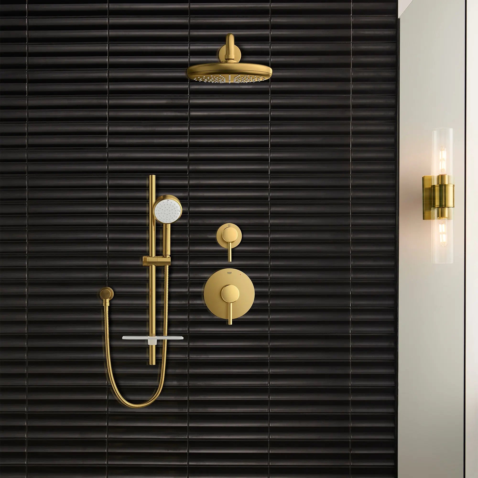 Grohe RAINSHOWER SMARTACTIVE 24IN RAIL  Brushed Cool Sunrise 26602GN0 - Plumbing Market