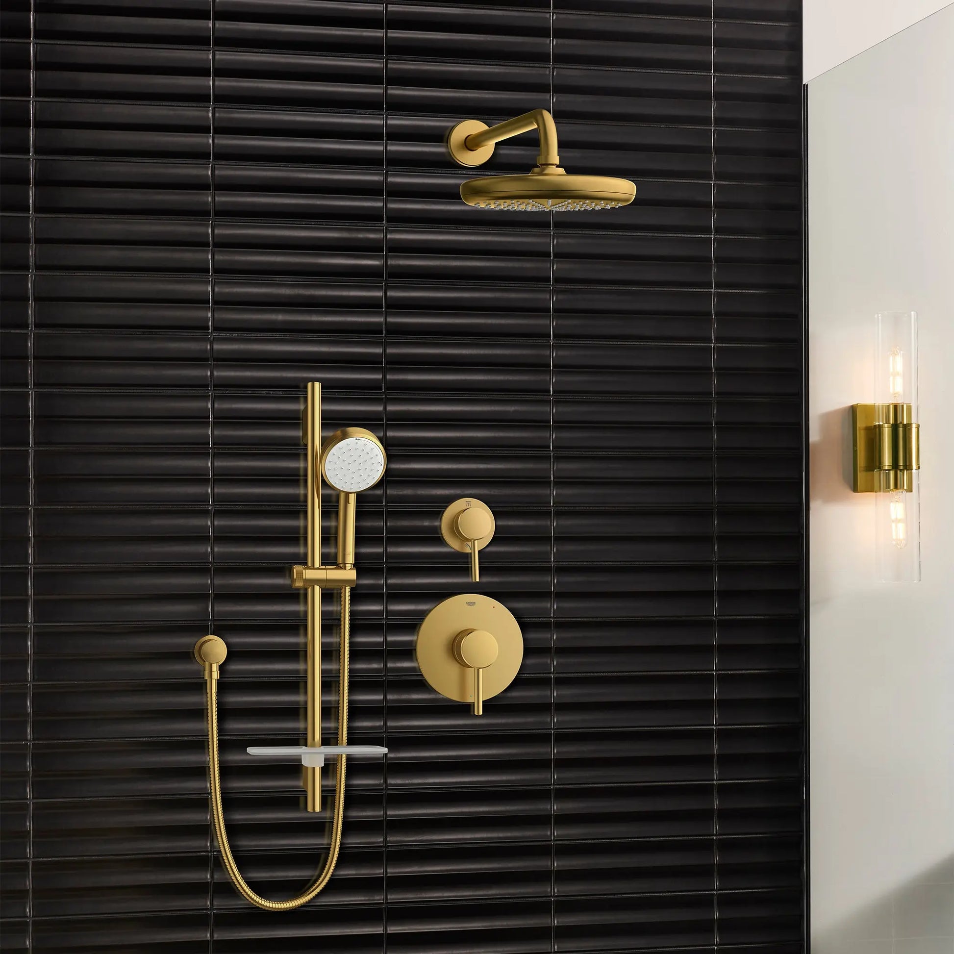 Grohe RAINSHOWER SMARTACTIVE 24IN RAIL  Brushed Cool Sunrise 26602GN0 - Plumbing Market