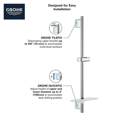 Grohe RAINSHOWER SMARTACTIVE 24IN RAIL  Brushed Nickel 26602EN0 - Plumbing Market