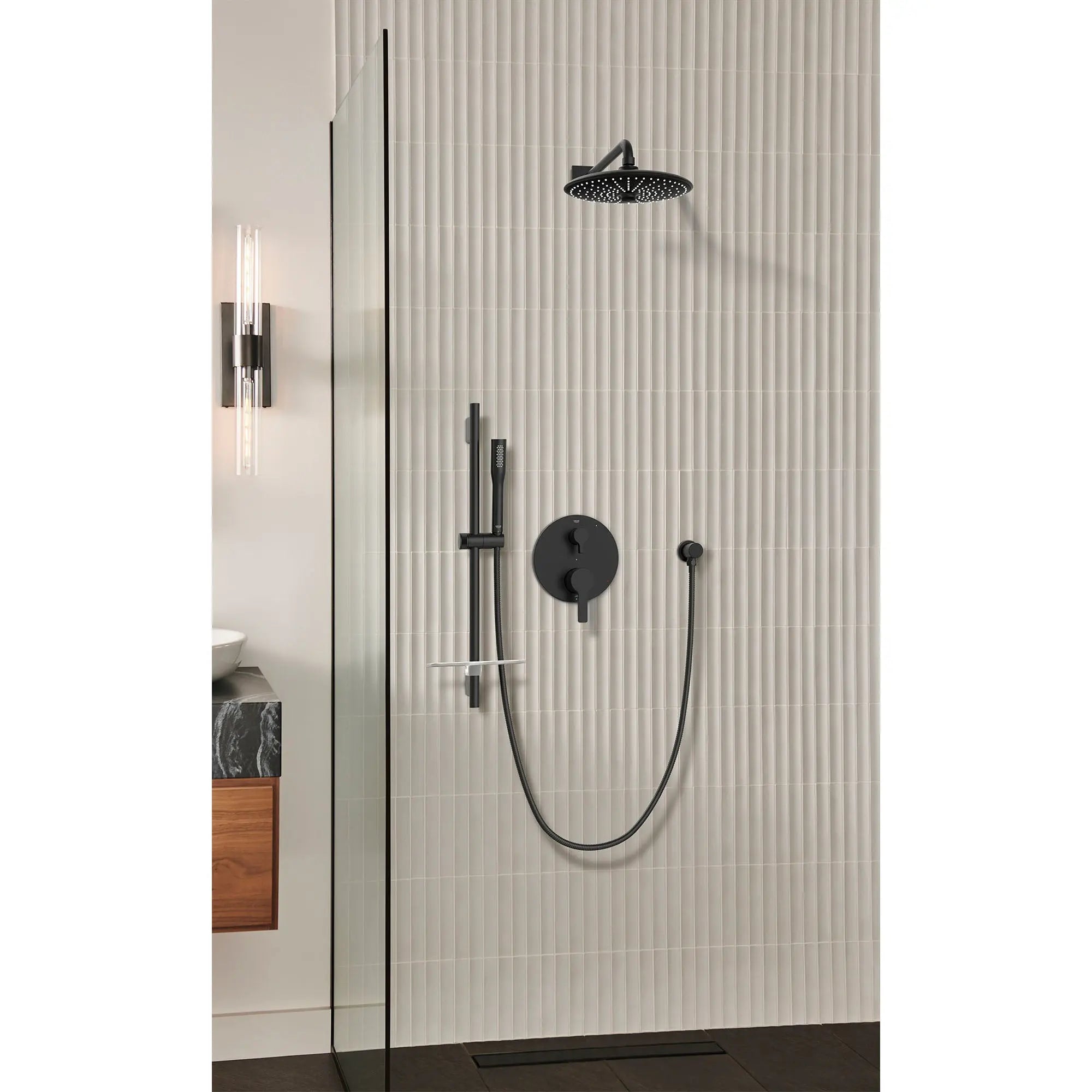 Grohe RAINSHOWER SMARTACTIVE 24IN RAIL Matte Black 266022430 - Plumbing Market