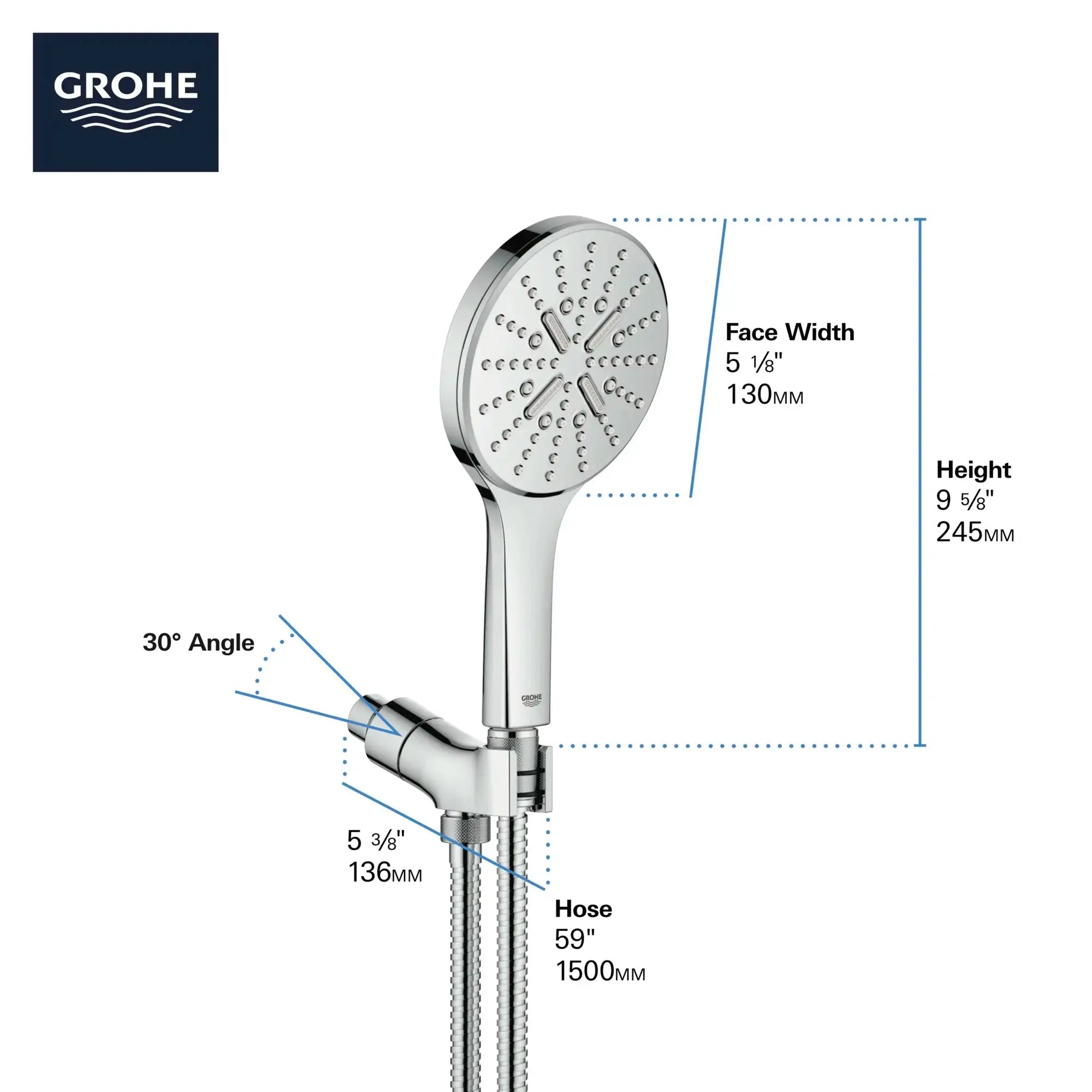 Grohe RAINSHOWER SMARTACTIVE HAND SHOWER SET  Brushed Nickel 26604EN0 - Plumbing Market