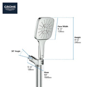 Grohe RAINSHOWER SMARTACTIVE HANDSHOWER SQUARE  Brushed Nickel 26605EN0 - Plumbing Market